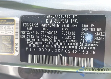 2025 Kia Sportage Ex from USA, damaged, VIN 5XYK33DFXSG315336